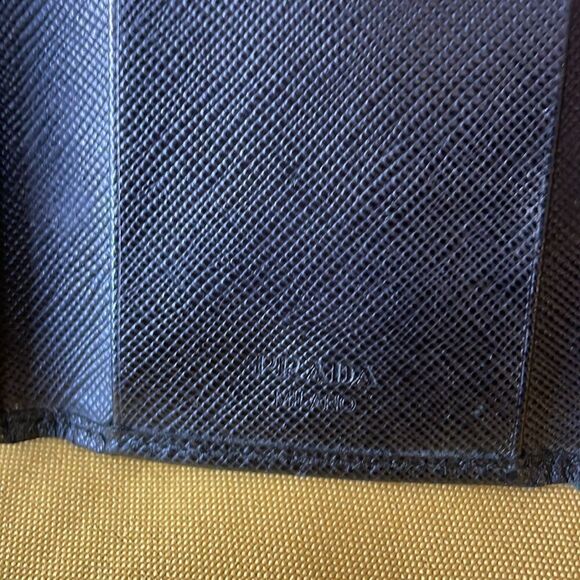 PRADA  Saffiano Black Leather 6 Key Holder. - Picture 6 of 12